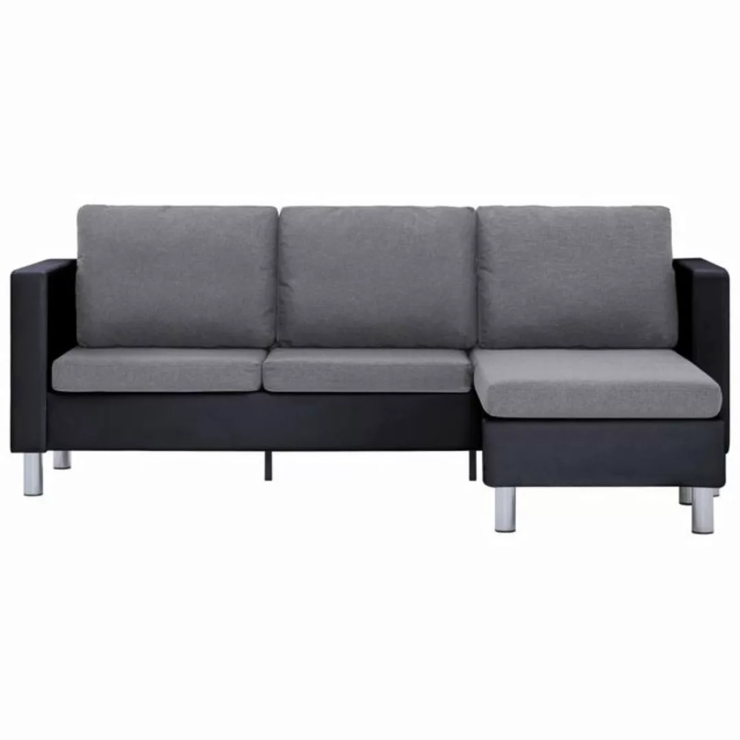 vidaXL Sofa 3-Sitzer-Sofa mit Kissen Schwarz Kunstleder günstig online kaufen