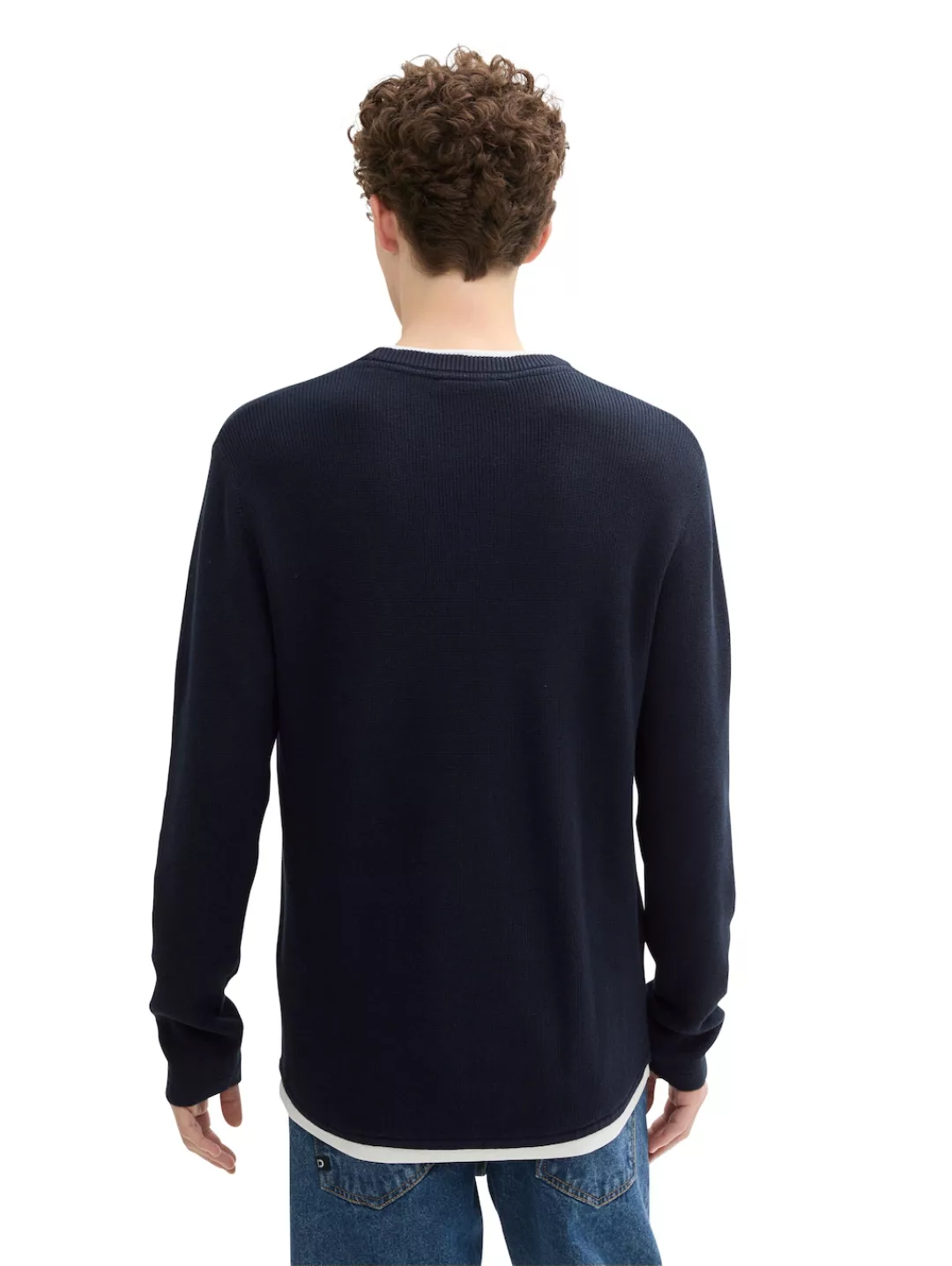 TOM TAILOR Denim 2-in-1-Pullover mit Struktur günstig online kaufen