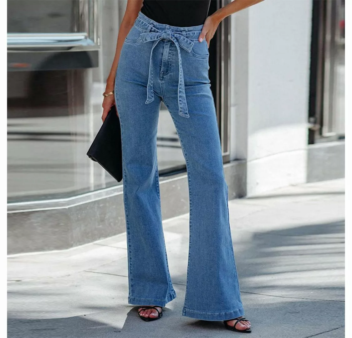 RUZU UG Stretch-Jeans Damenjeans Skinny Vintage Jeans Bootcut-Jeanshose mit günstig online kaufen
