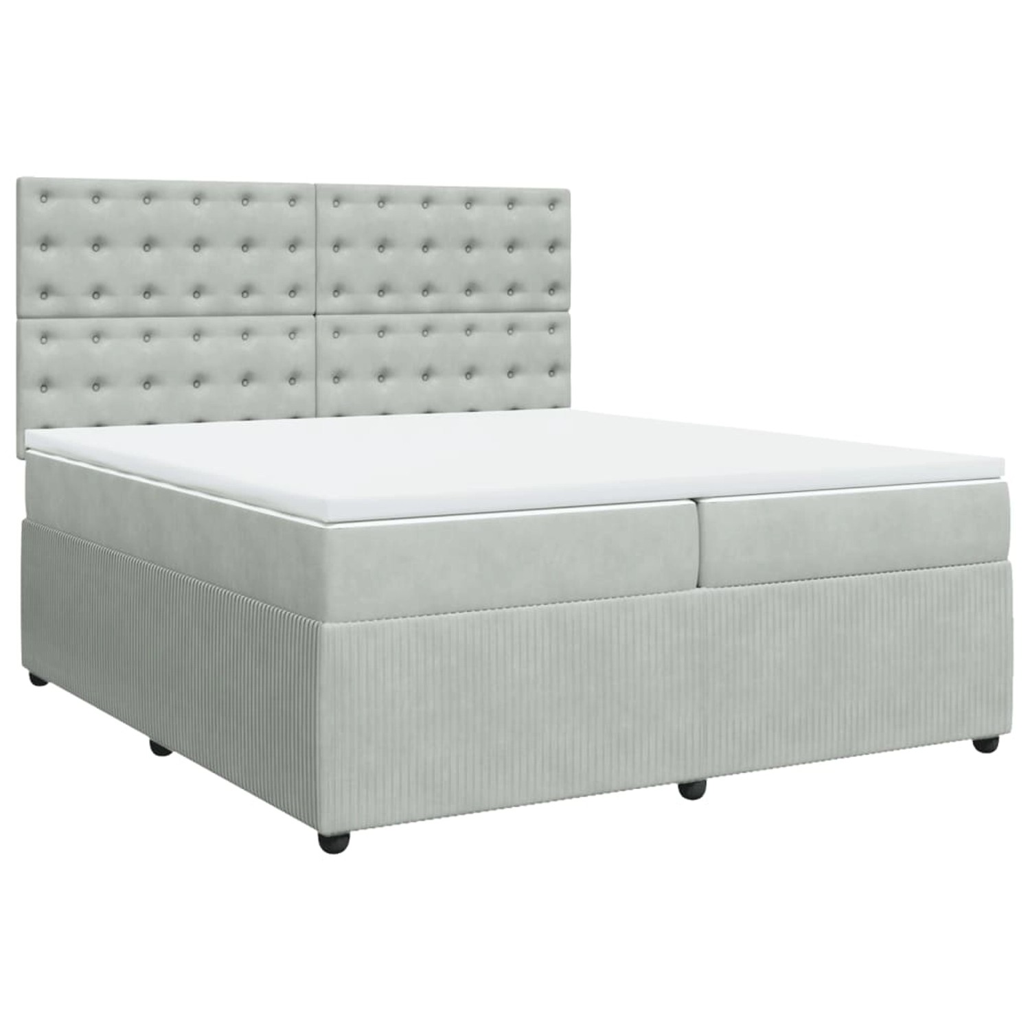 vidaXL Boxspringbett mit Matratze Hellgrau 200x200 cm Samt2102784 günstig online kaufen