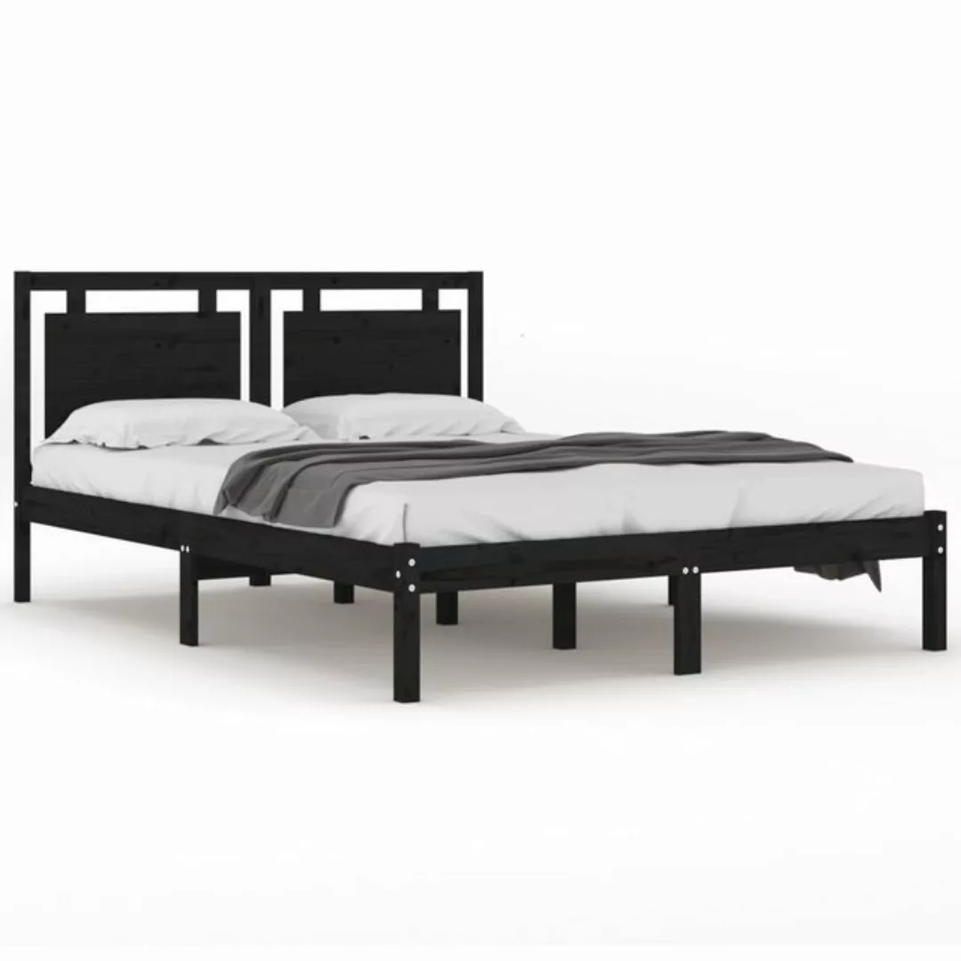 vidaXL Bettgestell Massivholzbett Schwarz 200x200 cm Bett Bettgestell Doppe günstig online kaufen