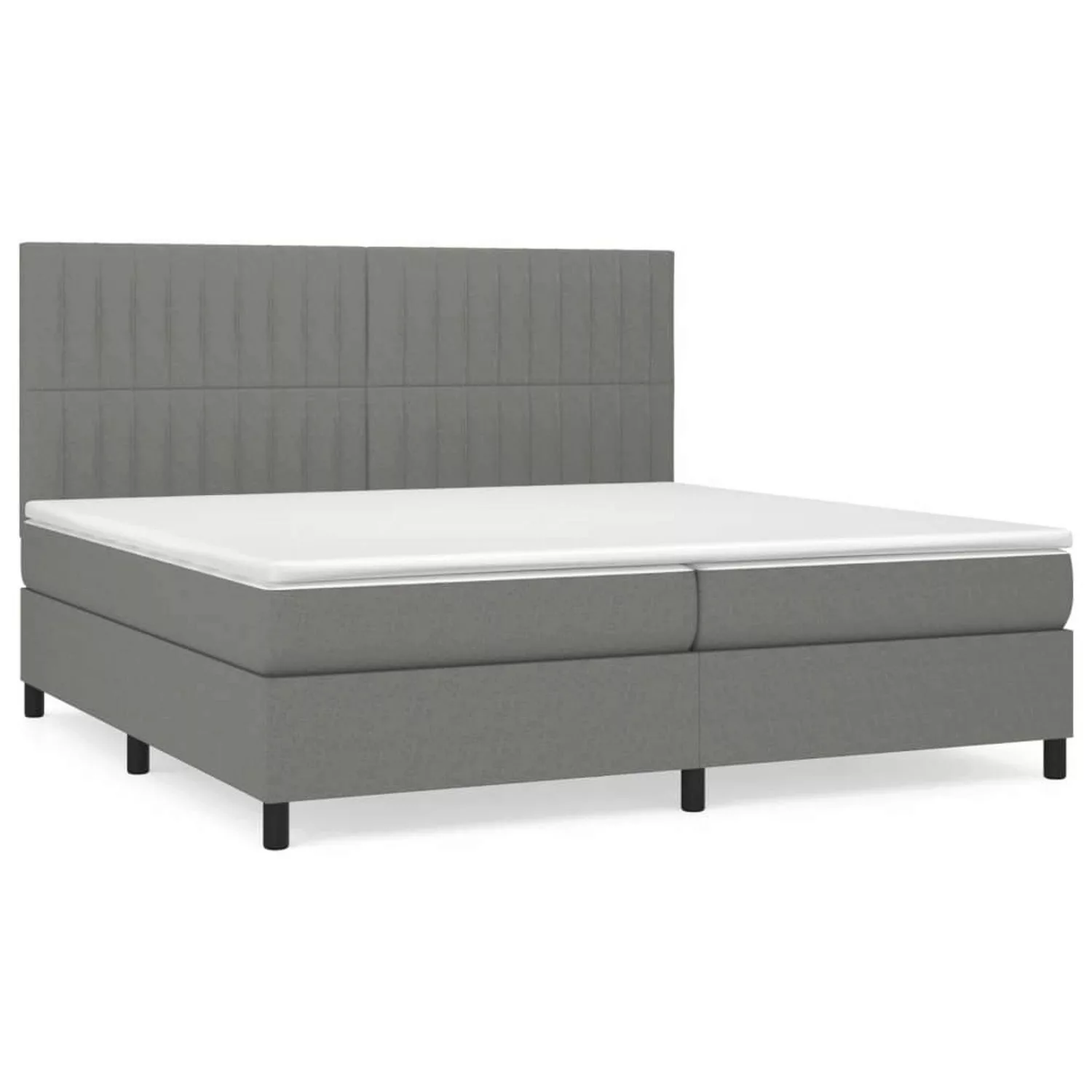 Vidaxl Boxspringbett Mit Matratze Dunkelgrau 200x200 Cm Stoff günstig online kaufen