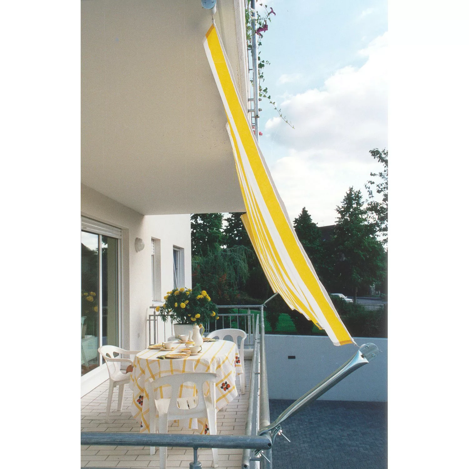 Floracord Balkonverkleidung Bausatz II Gelb-Weiß 270 cm x 140 cm günstig online kaufen