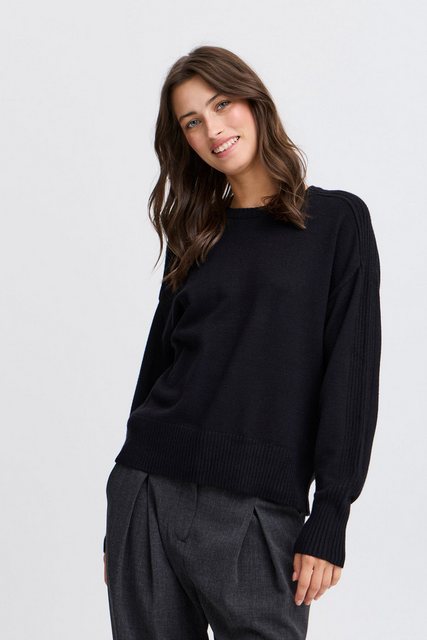 b.young Strickpullover Pullover Loose Fit Kurz Langarm Knitted Rundhals 818 günstig online kaufen