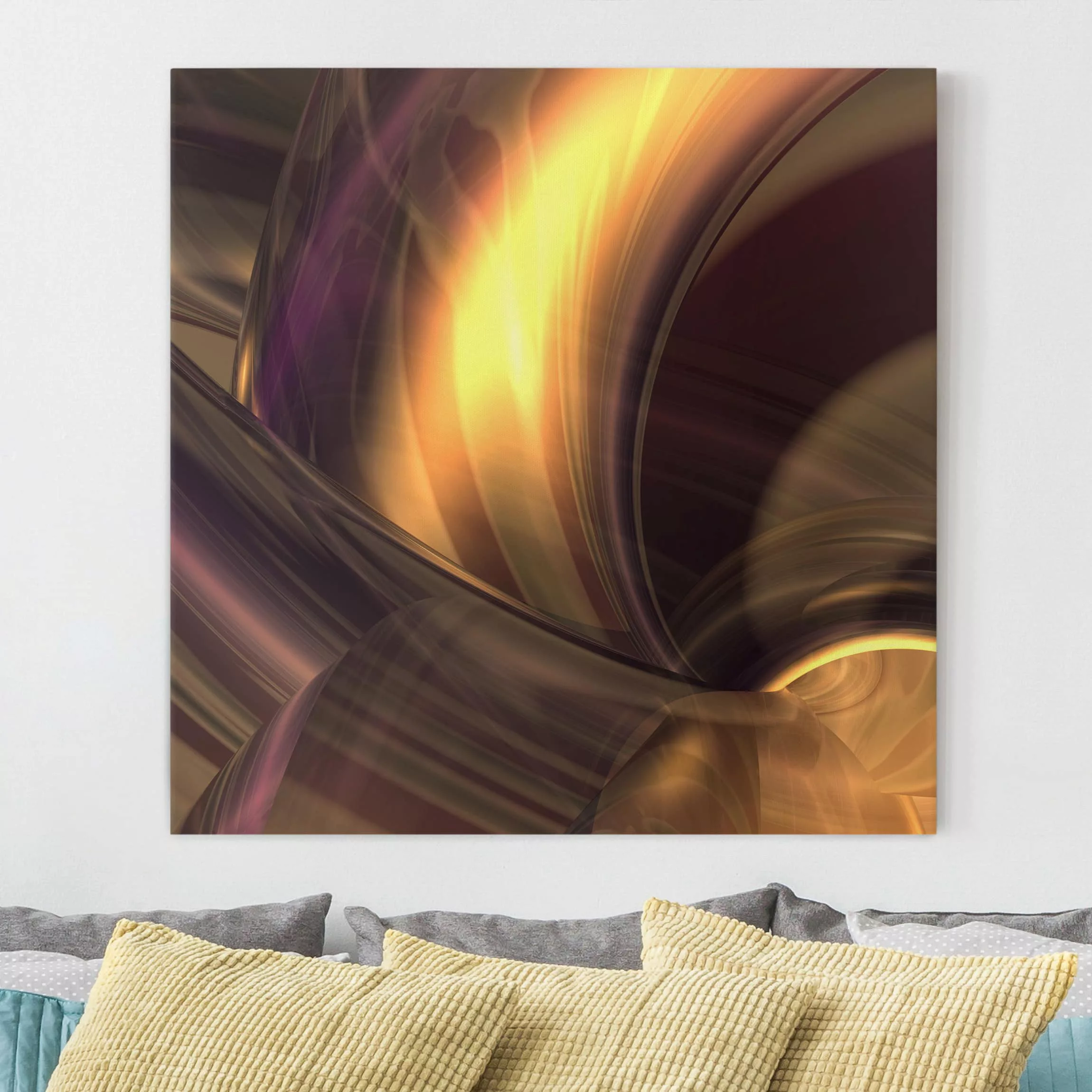 Leinwandbild Abstrakt - Quadrat Enchanted Fire günstig online kaufen