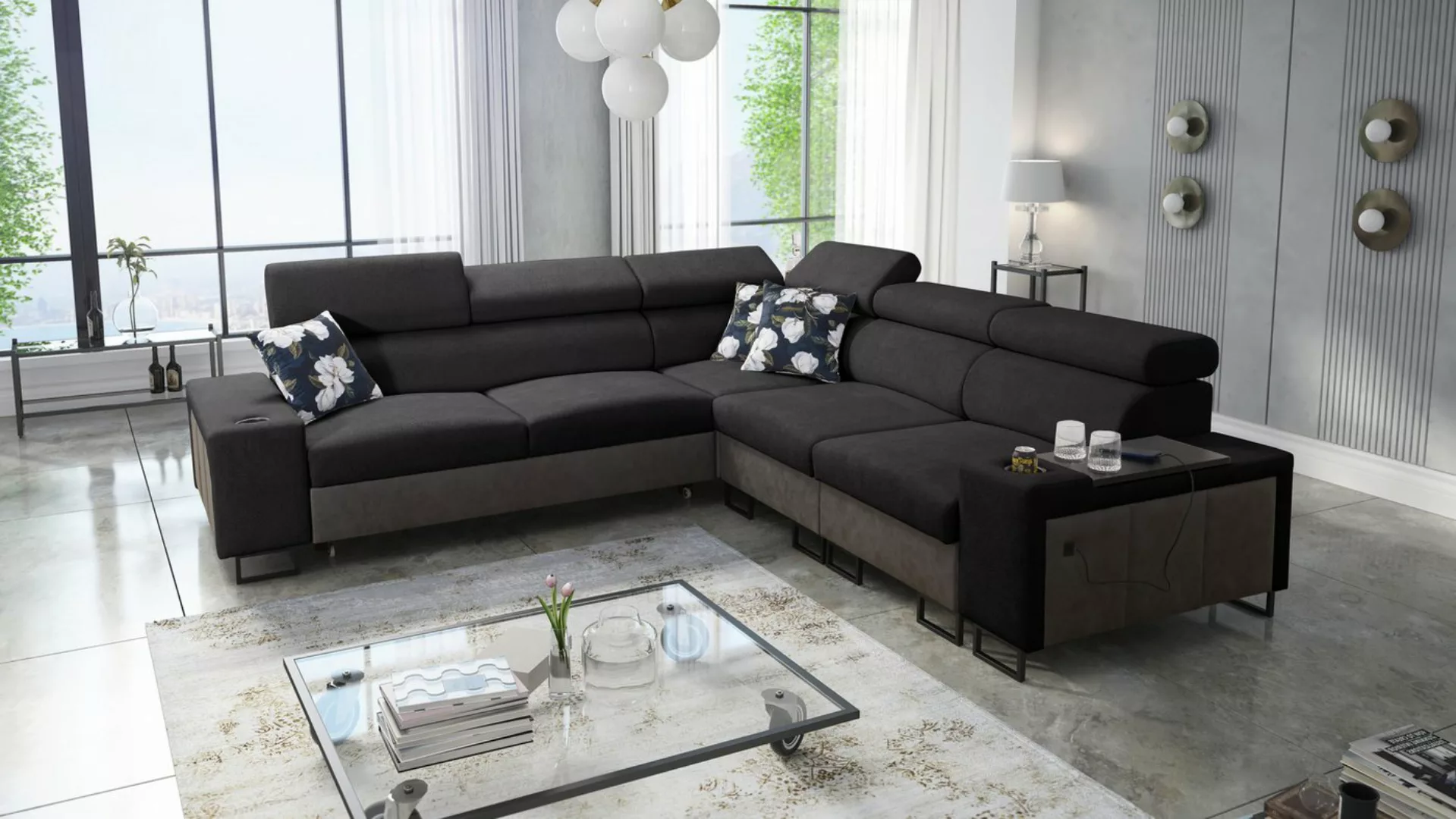 Kaiser Möbel Ecksofa Ecksofa mit Schlaffunktion MELODY III, modern, luxuriö günstig online kaufen