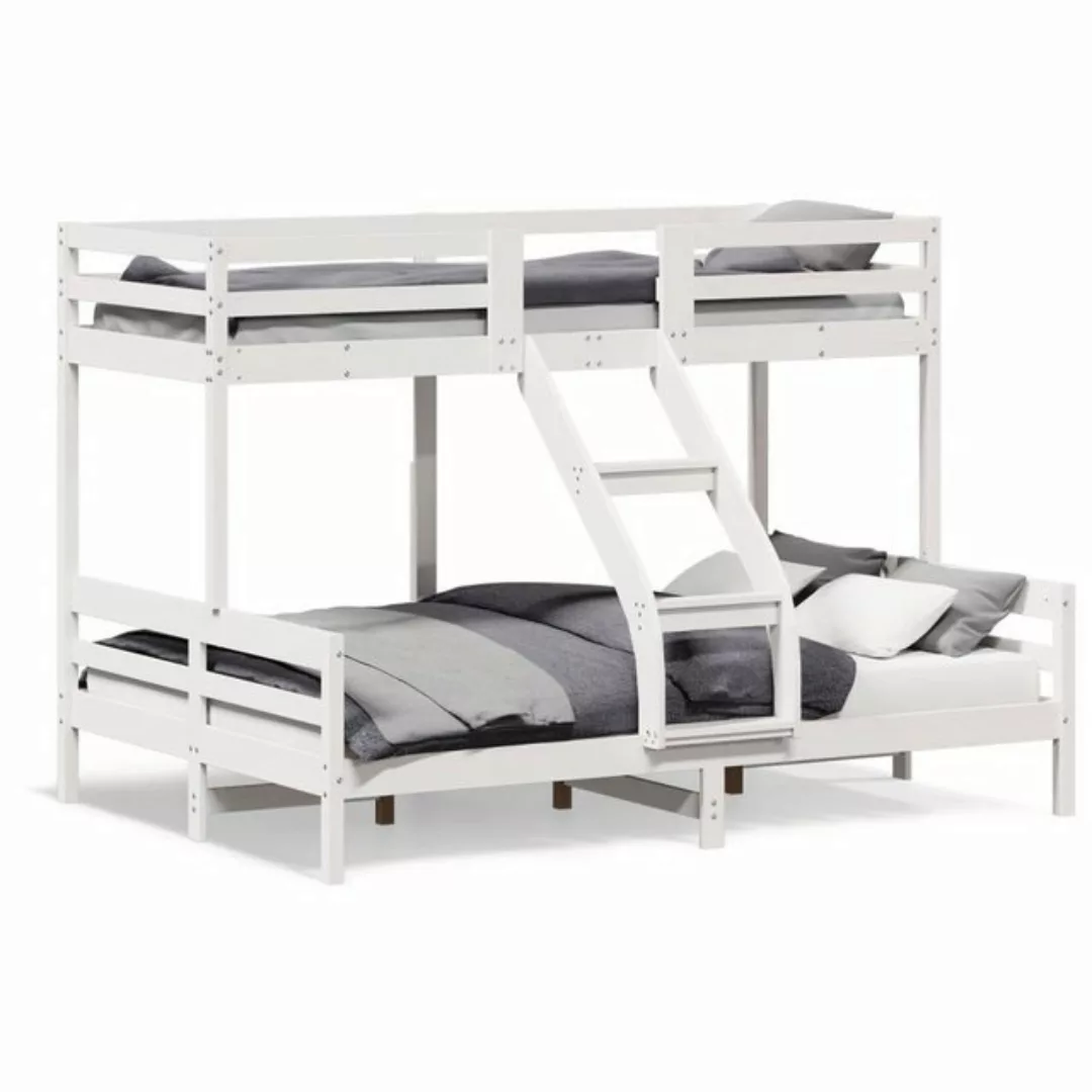 vidaXL Bett Etagenbett 90x200/140x200 cm Weiß Massivholz Kiefer günstig online kaufen
