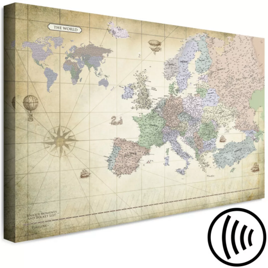 Leinwandbild Map of Europe (1 Part) Wide XXL günstig online kaufen