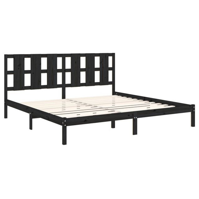 vidaXL Bettgestell Massivholzbett Schwarz Kiefer 200x200 cm Bett Bettgestel günstig online kaufen