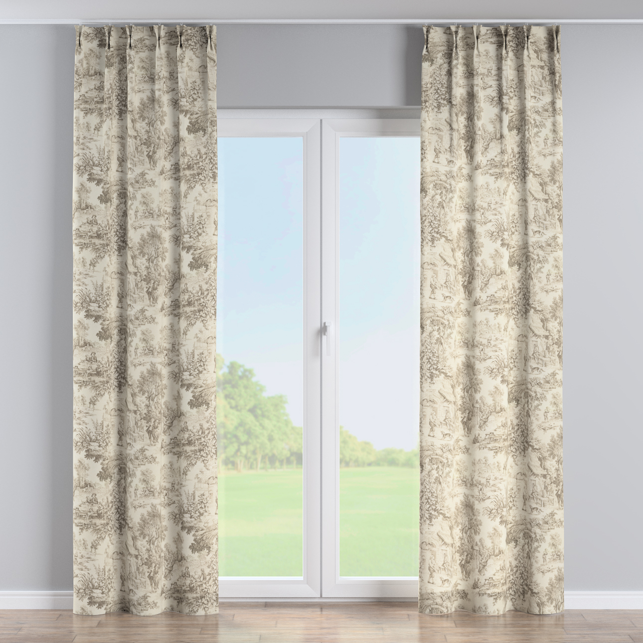 Vorhang mit flämischen 2-er Falten, ecru-beige, Avinon (144-53) günstig online kaufen