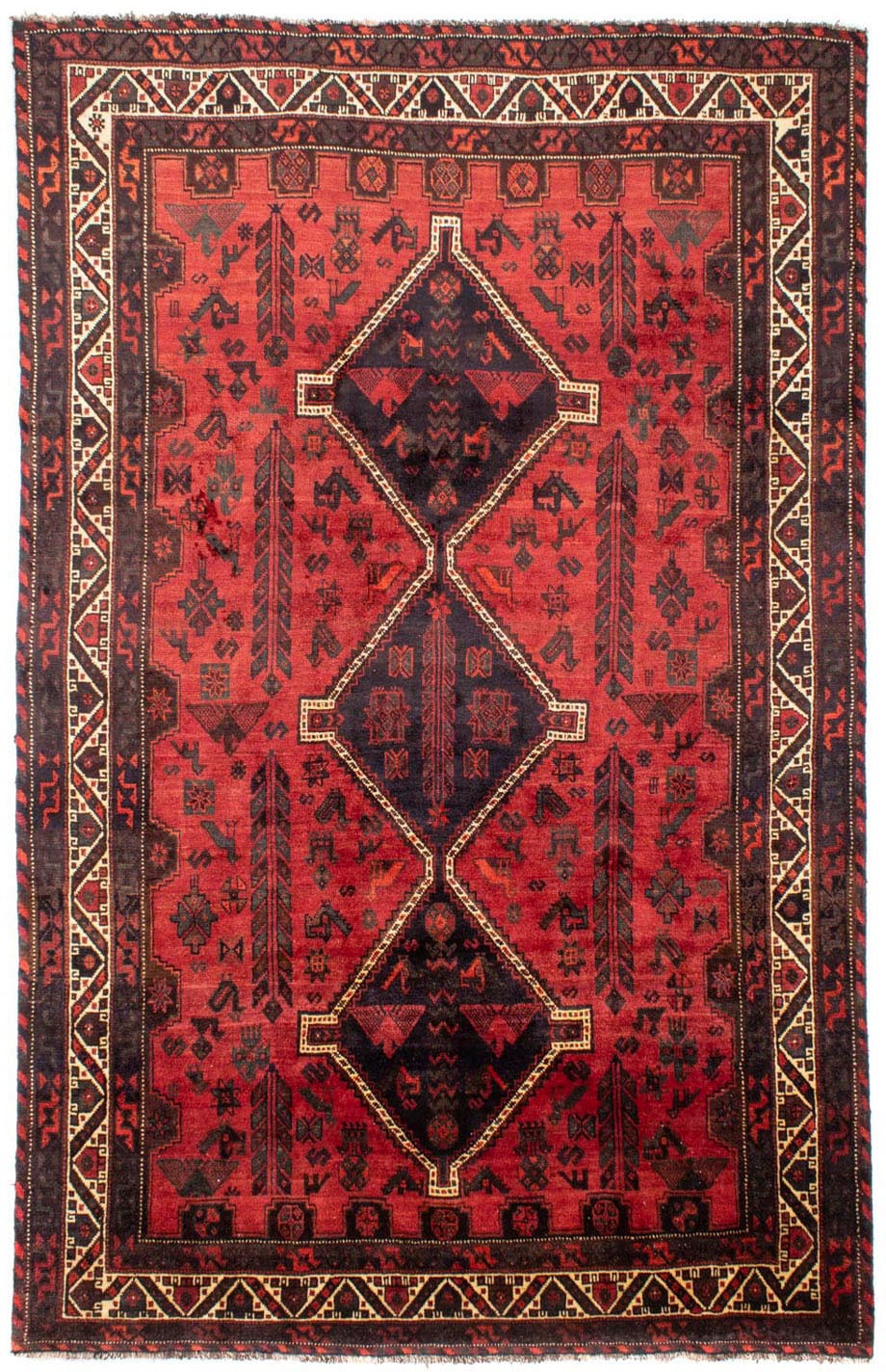 morgenland Wollteppich »Shiraz Medaillon Rosso 318 x 206 cm«, rechteckig, 1 günstig online kaufen