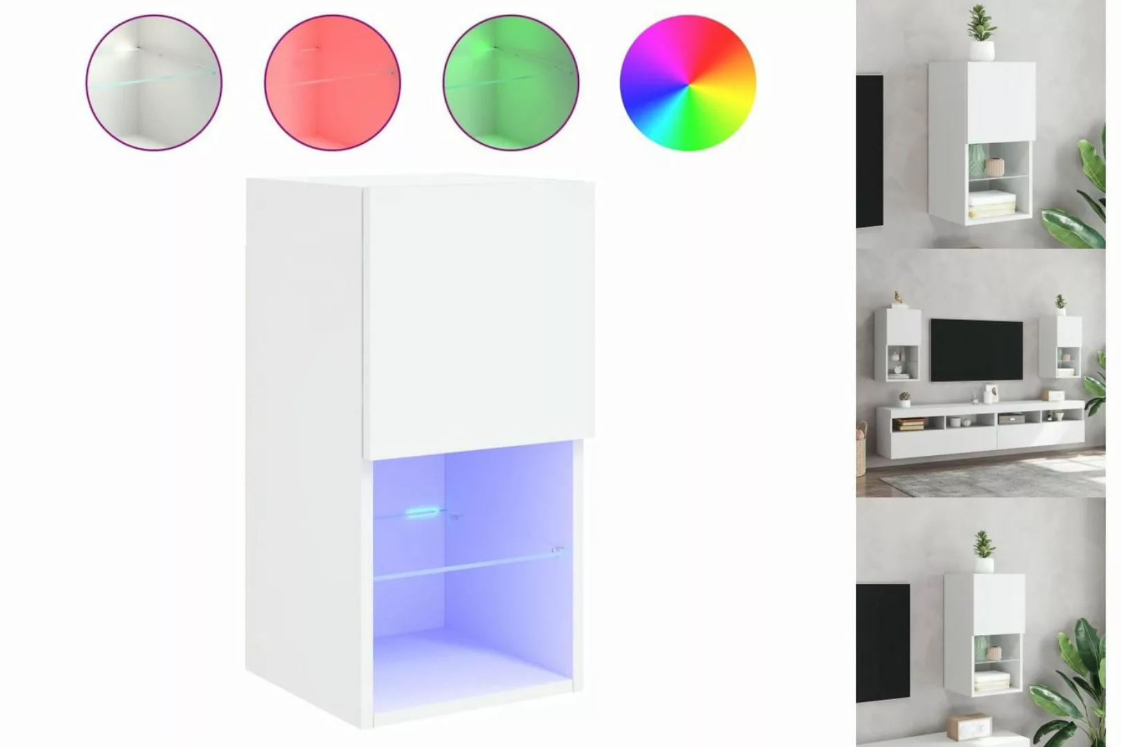 vidaXL Hängeschrank TV Schrank Hängeschrank Wandschrank mit LED Leuchten We günstig online kaufen