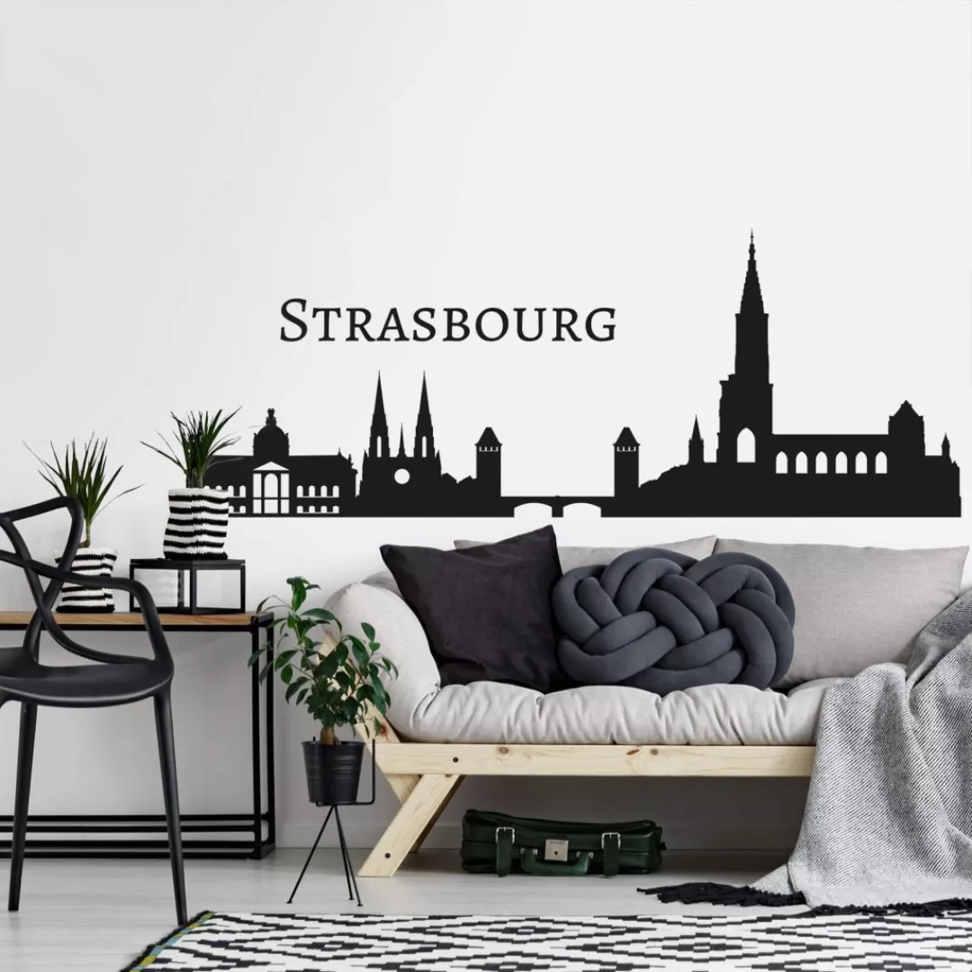 Wall-Art Wandtattoo "Stadt Skyline Strasbourg 120cm", (1 St.), selbstkleben günstig online kaufen