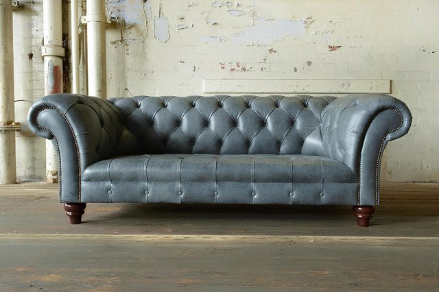 Xlmoebel Sofa Neu Graue Chesterfield Sofa Polster 3-Sitzer Couch Garnitur S günstig online kaufen