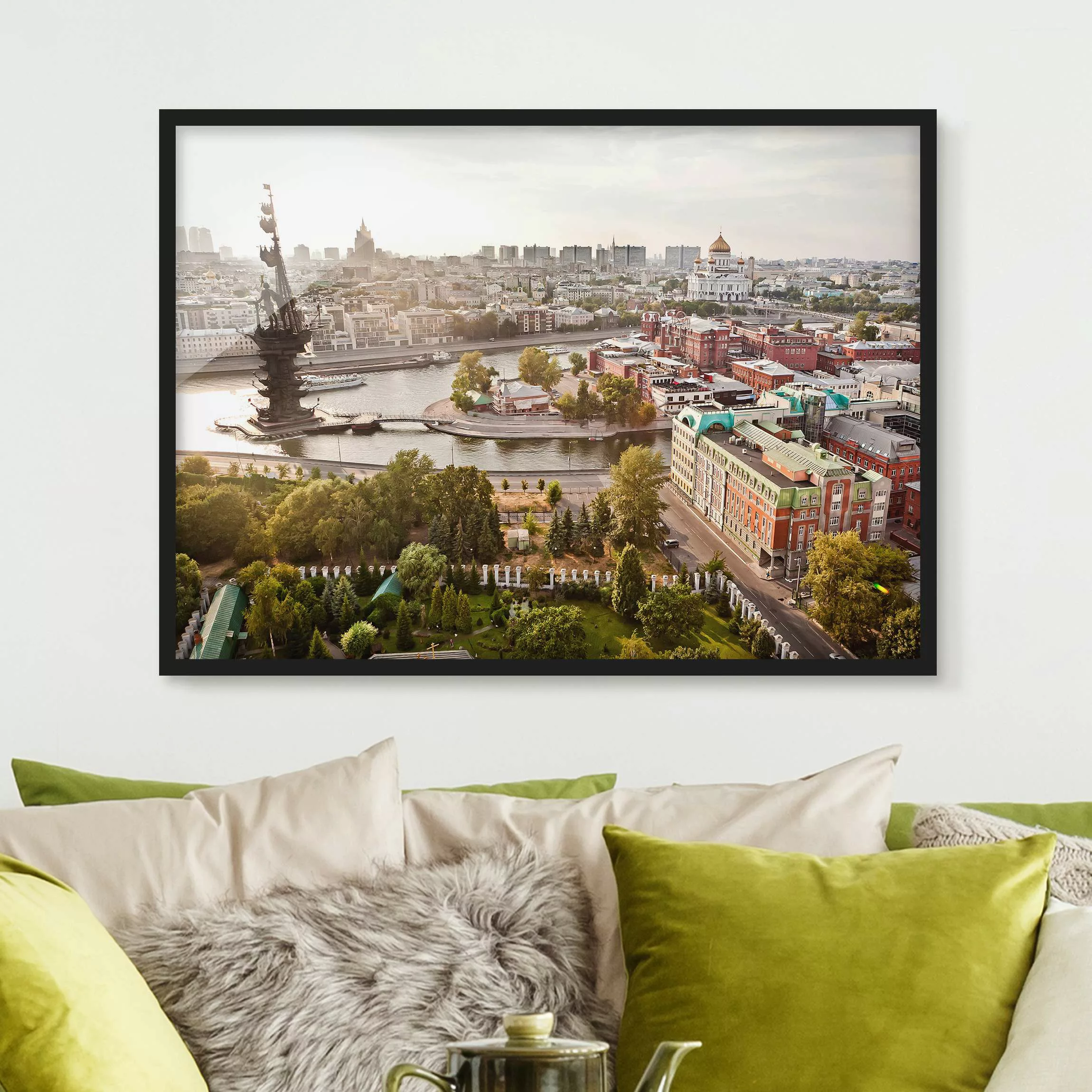 Bild mit Rahmen Architektur & Skyline - Querformat City of Moscow günstig online kaufen
