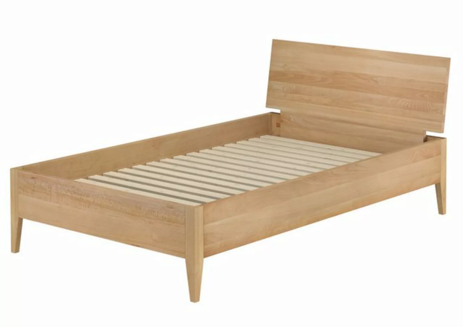 ERST-HOLZ Bett Einzelbett metallfrei 120x200 massives Buchenholz konische F günstig online kaufen