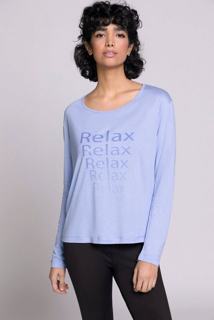Gina Laura Rundhalsshirt Shirt Yoga Motiv Relax Rundhals Langarm günstig online kaufen