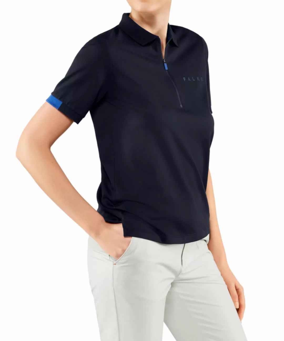 FALKE Damen Polo Shirt Polo, XS, Blau, Baumwolle, 37487-643701 günstig online kaufen