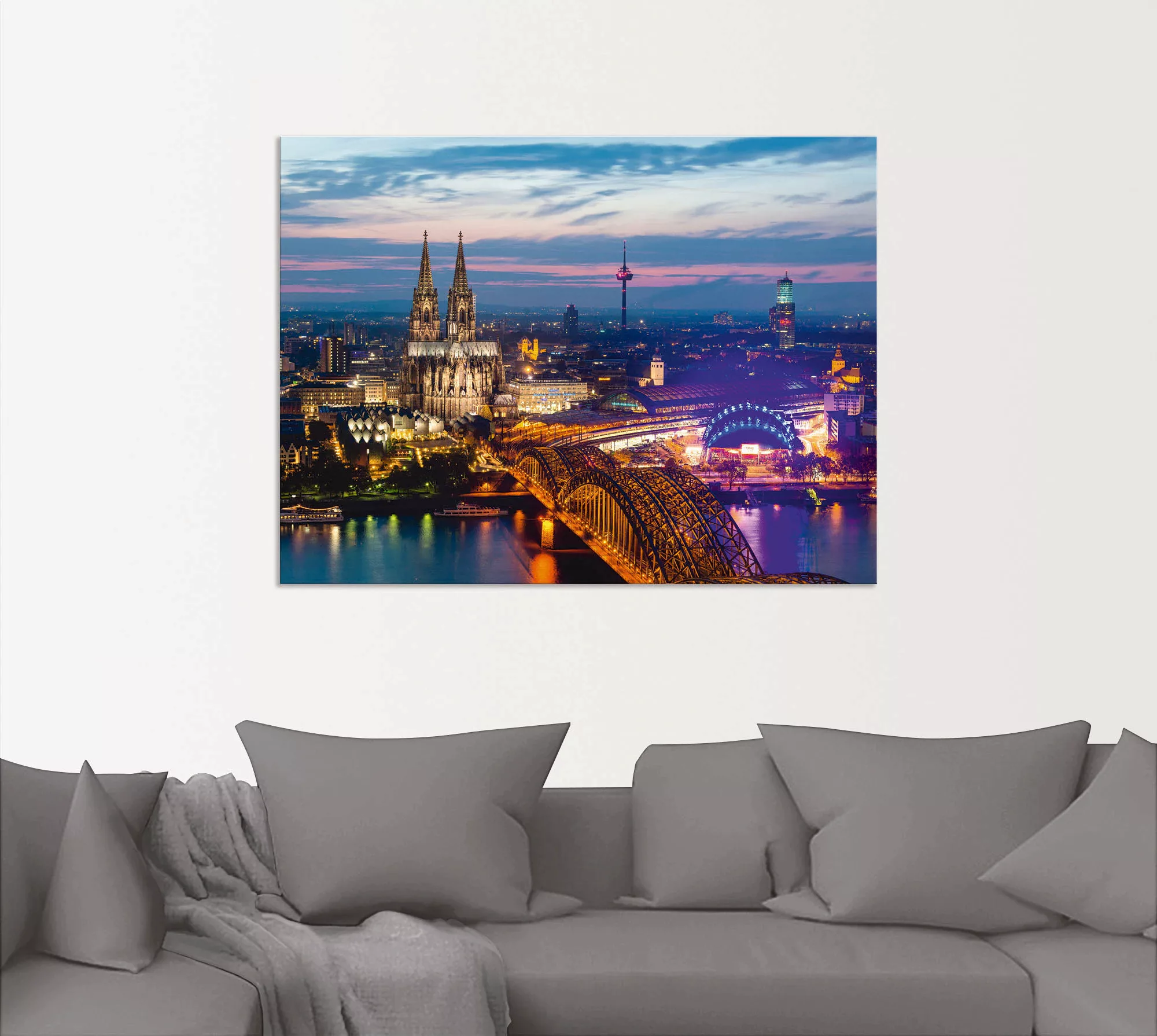 Artland Wandbild »Köln Panorama am Abend«, Deutschland, (1 St.), als Alubil günstig online kaufen