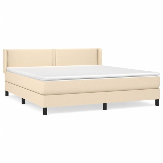 vidaXL Boxspringbett Boxspringbett mit Matratze Creme 160x200 cm Stoff Bett günstig online kaufen