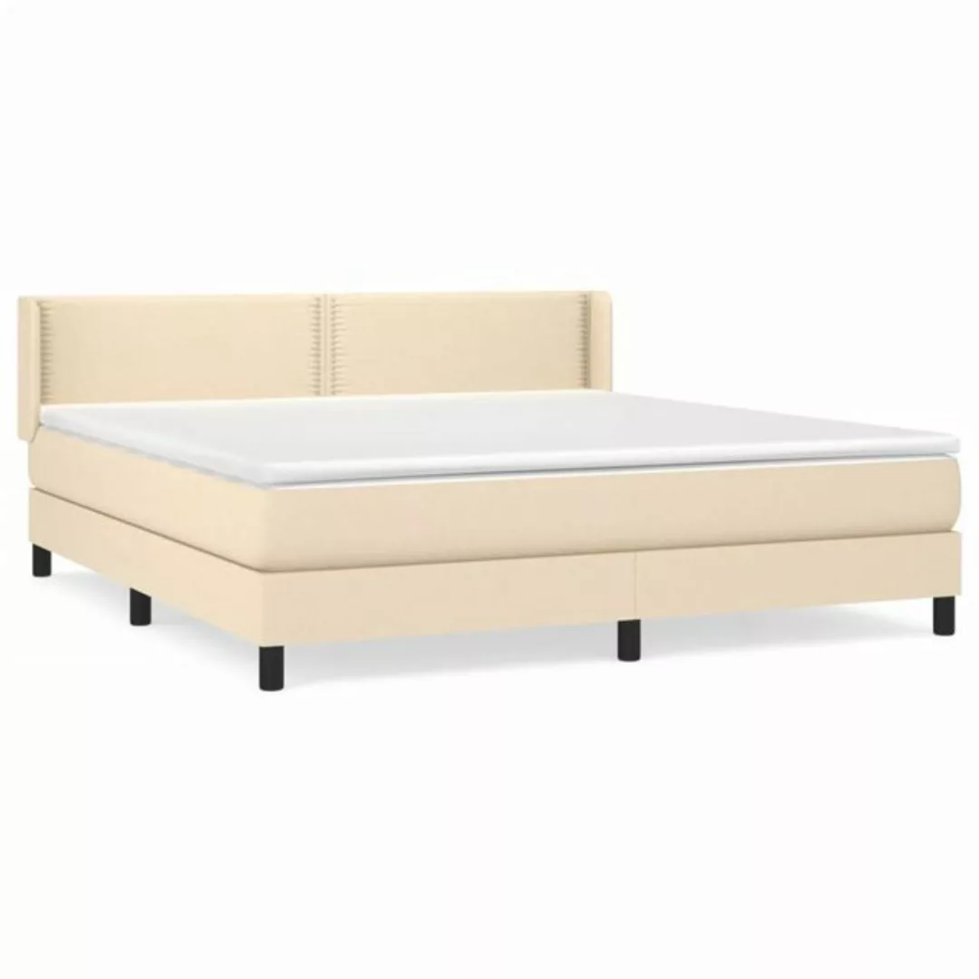 vidaXL Boxspringbett Boxspringbett mit Matratze Creme 160x200 cm Stoff Bett günstig online kaufen