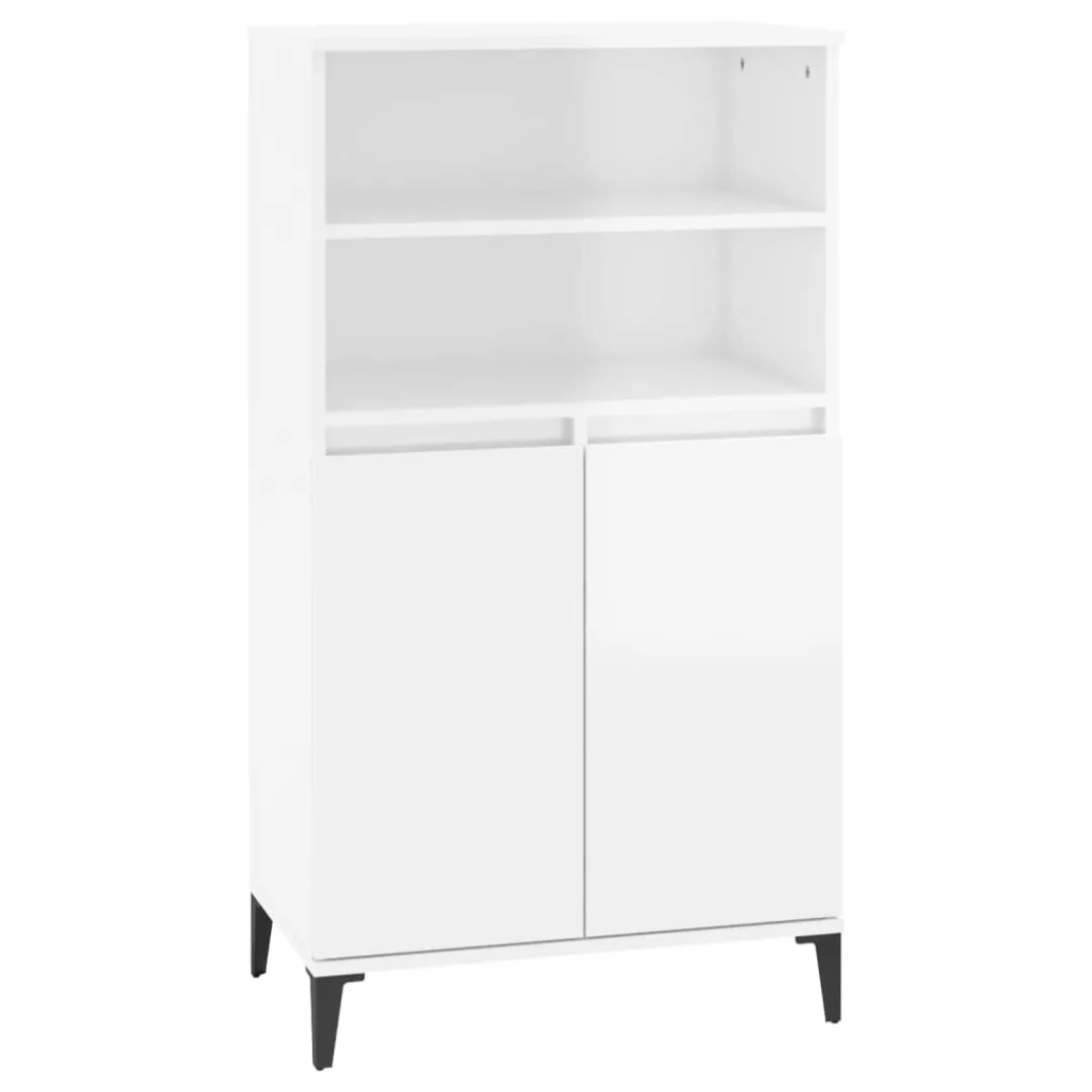 Vidaxl Highboard Hochglanz-weiß 60x36x110 Cm Holzwerkstoff günstig online kaufen