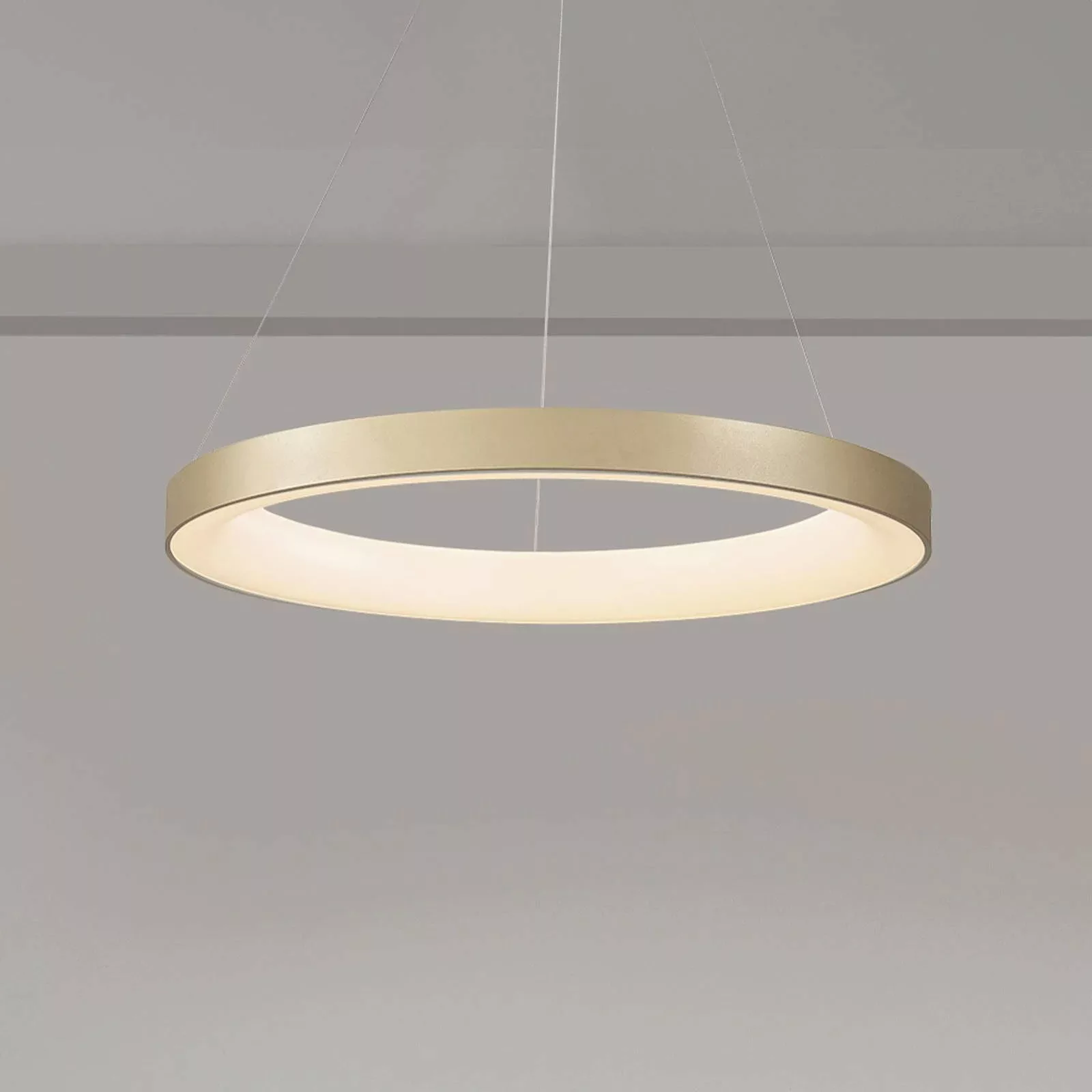 LED-Hängeleuchte Niseko II, Fernbedienung, Ø 50cm goldfarben günstig online kaufen