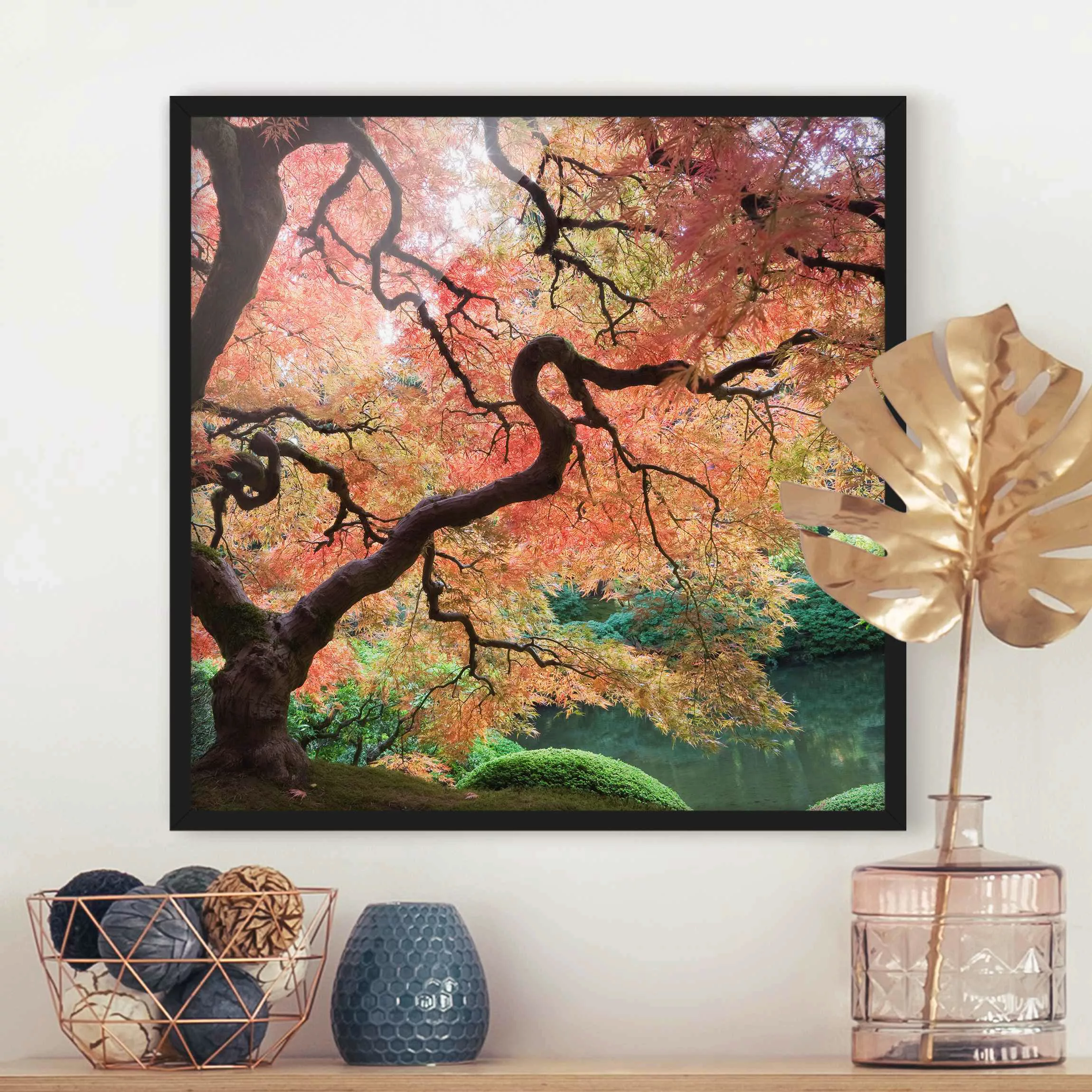 Bild mit Rahmen Natur & Landschaft - Quadrat Japanischer Garten günstig online kaufen