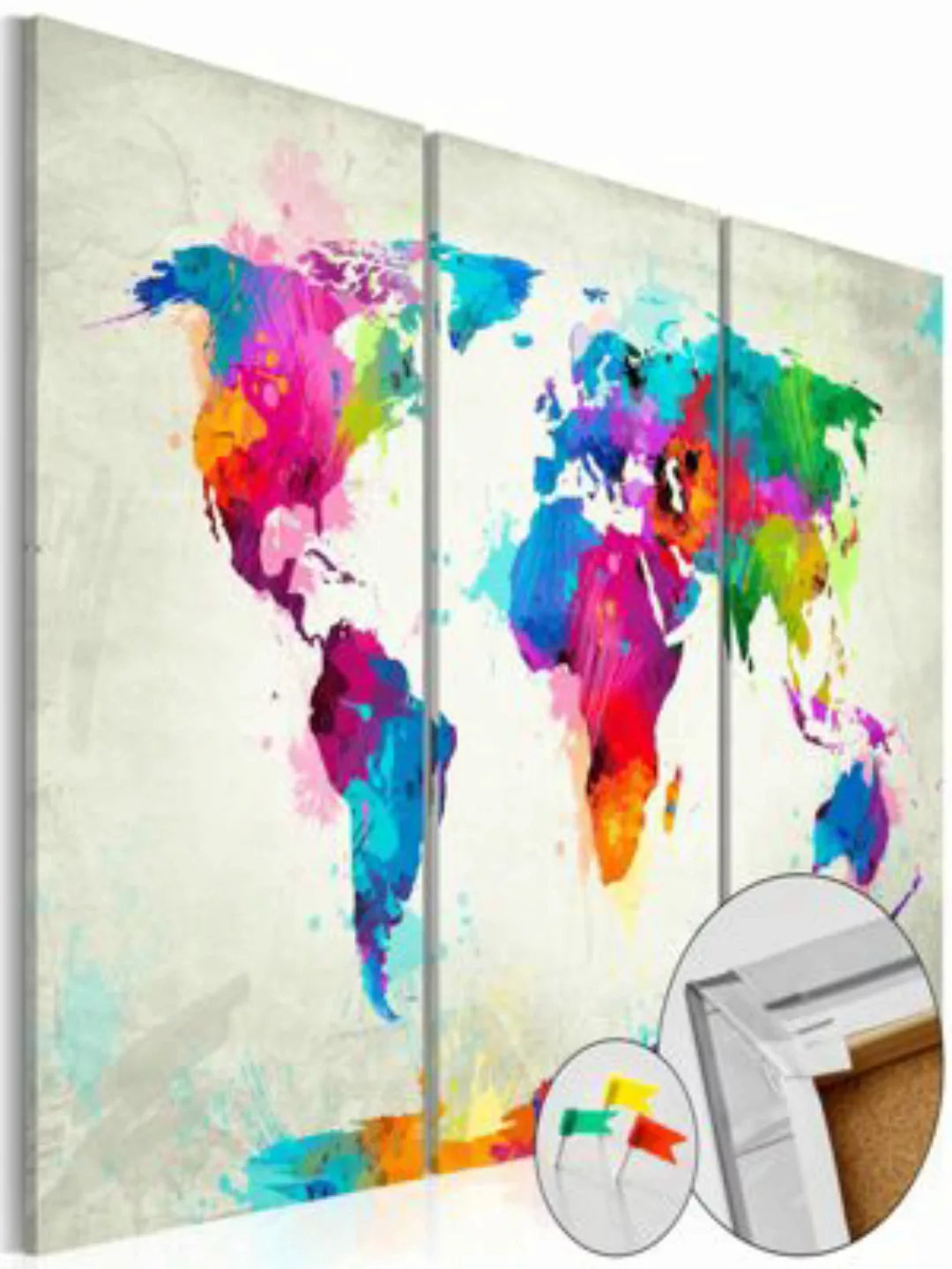 artgeist Pinnwand Bild Colourful Expression [Cork Map] mehrfarbig Gr. 60 x günstig online kaufen