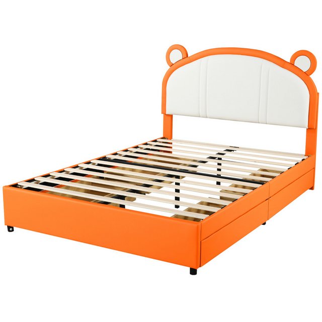 RIYO Polsterbett Kinderbett 140cm*200cm mit 4 Ablagefächern Juniorbett dopp günstig online kaufen