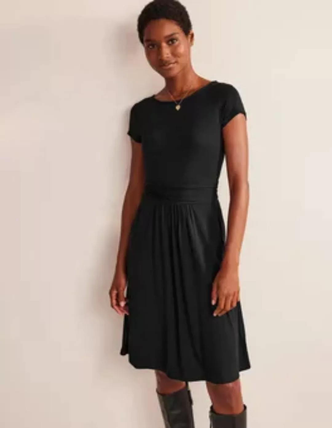 Amelie Jersey-Kleid Damen Boden, Schwarz günstig online kaufen
