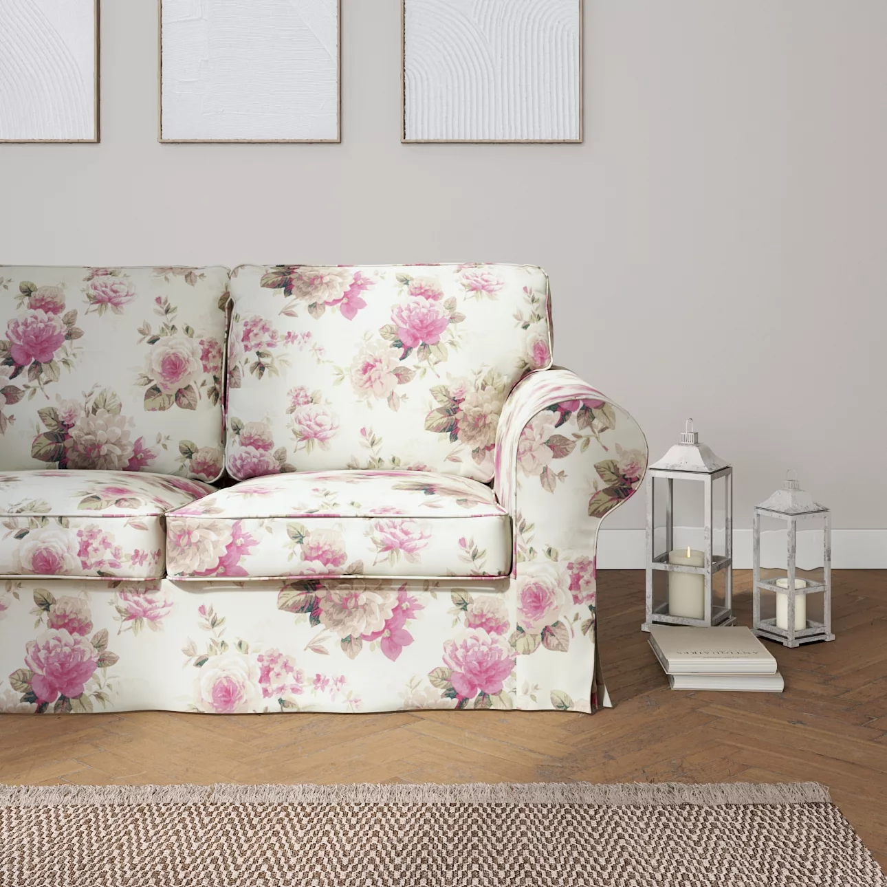 Bezug für Ektorp 2-Sitzer Schlafsofa ALTES Modell, beige- rosa, Sofabezug E günstig online kaufen