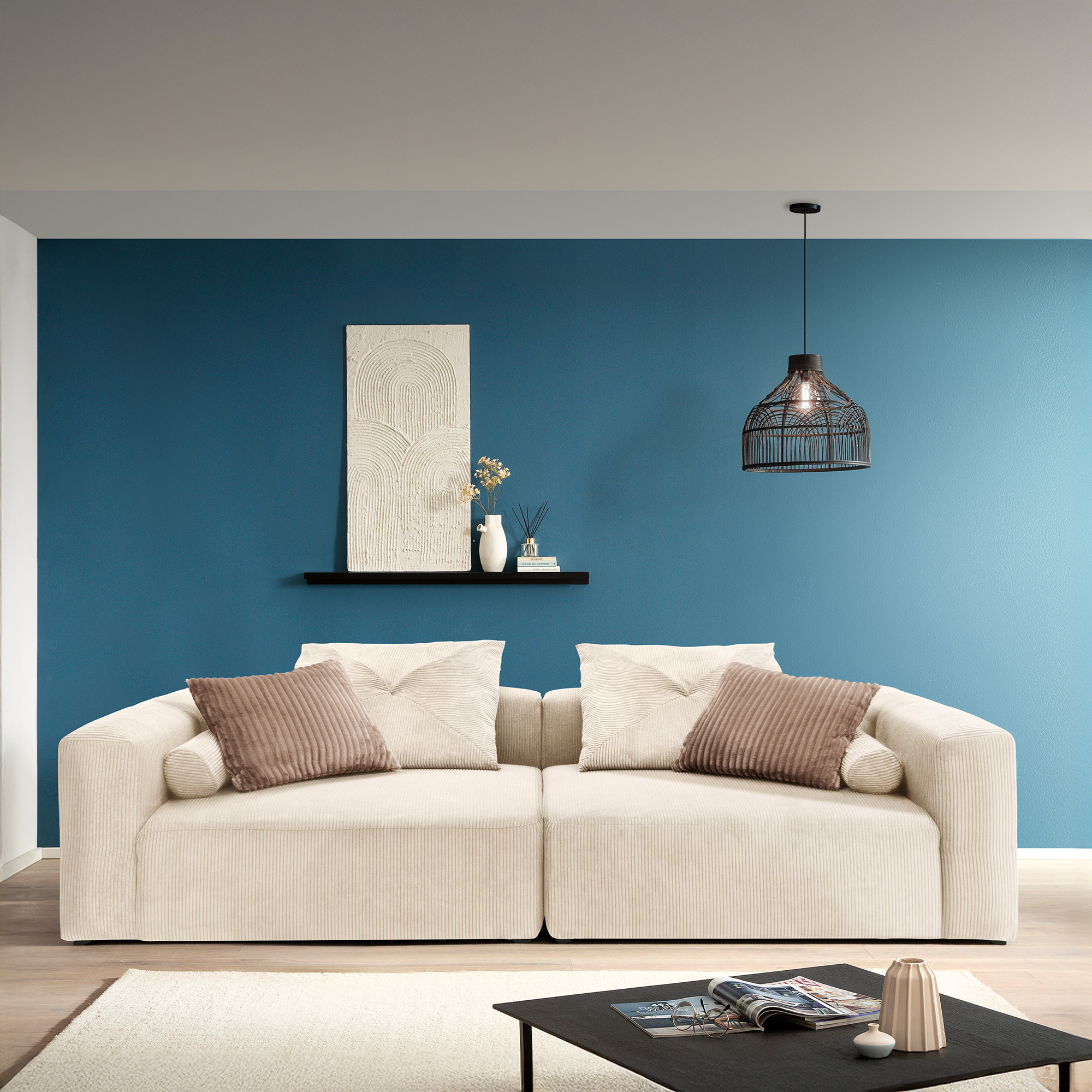 Bigsofa 800008, 2-Sitzer in Cord, mit Filzgleitern, 2er Couch, 304 x 135 x günstig online kaufen