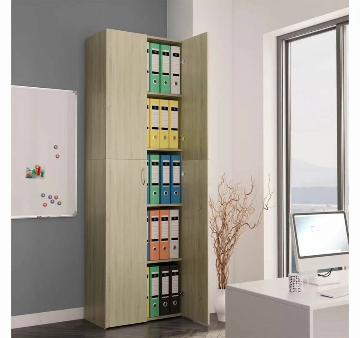 furnicato Aktenschrank Büroschrank Sonoma-Eiche 60x32x190 cm Holzwerkstoff günstig online kaufen