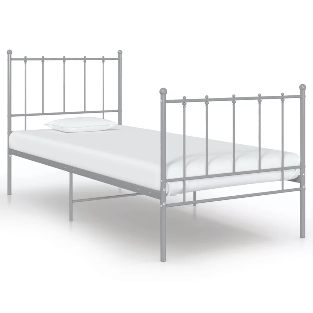 Bett Grau Metall 90x200 Cm günstig online kaufen