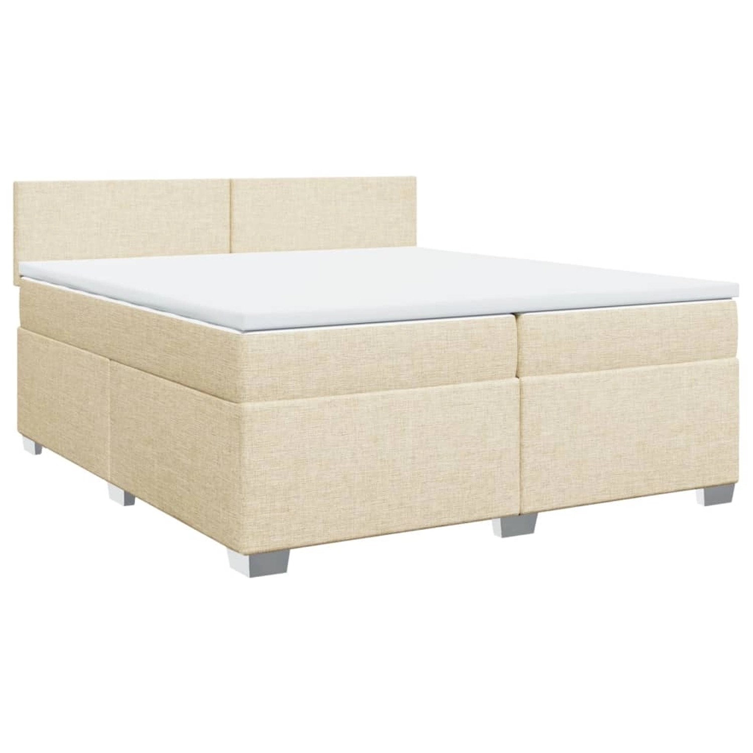 vidaXL Boxspringbett mit Matratze Creme 200x200 cm Stoff2098127 günstig online kaufen