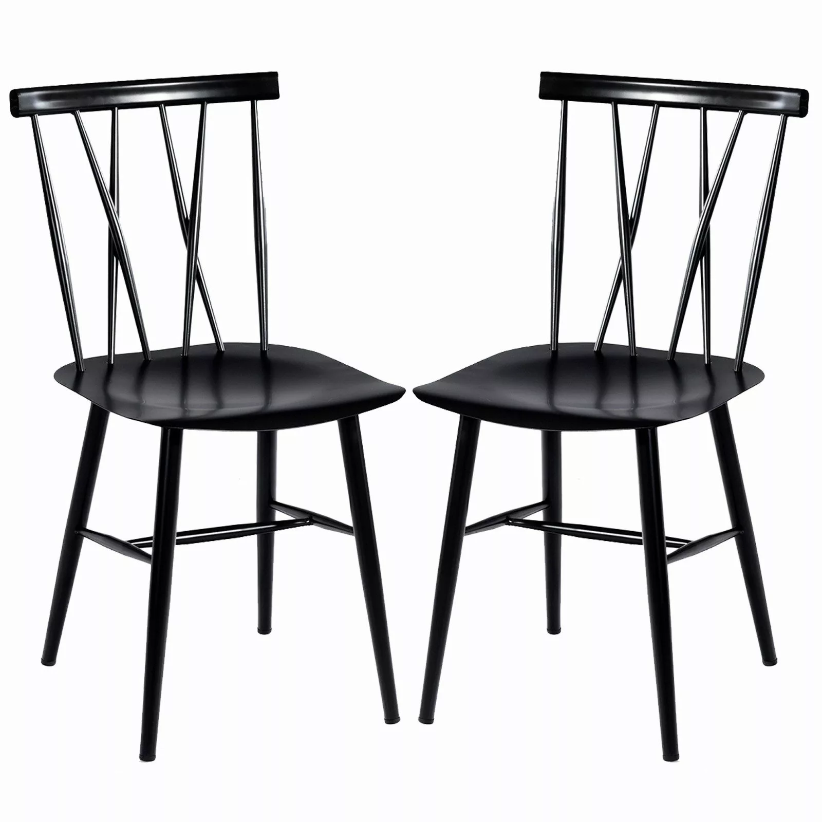 COSTWAY Esszimmerstuhl, 2er Set,Metall,mit Rückenlehne günstig online kaufen