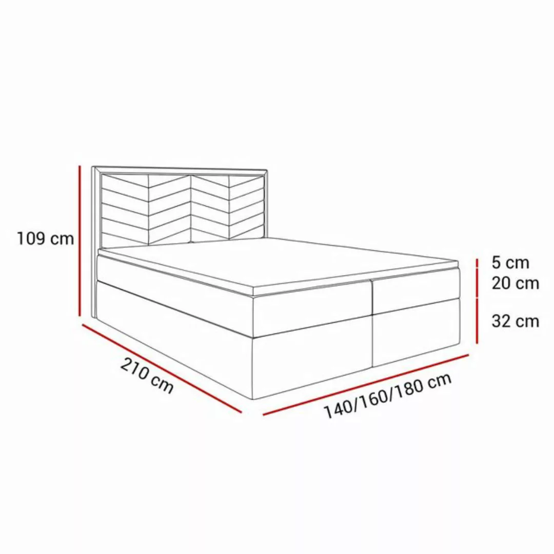 Lookway Boxspringbett AURORA mit Bettkasten und Topper günstig online kaufen