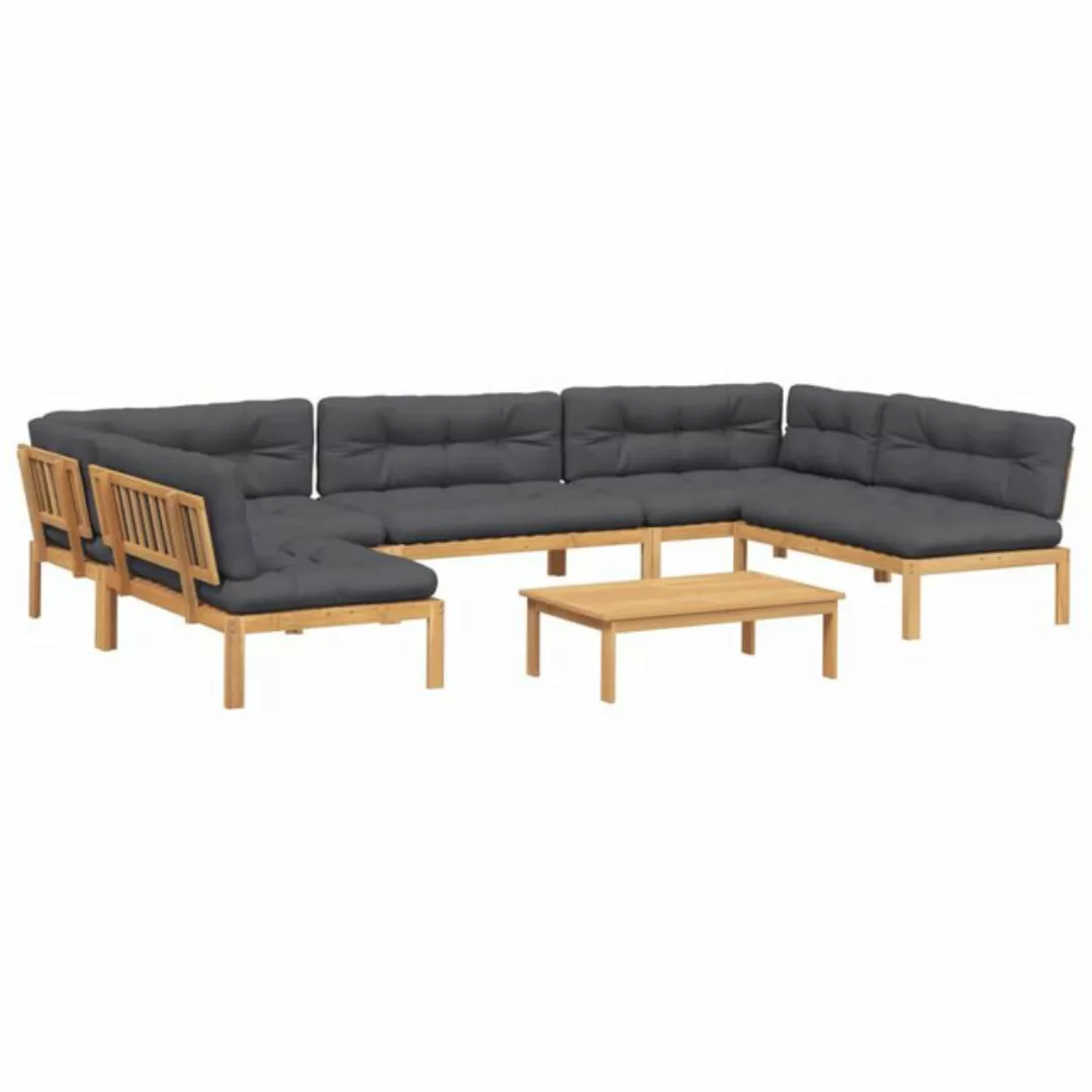 vidaXL Loungesofa 6-tlg. Garten-Sofagarnitur aus Paletten mit Kissen Akazie günstig online kaufen