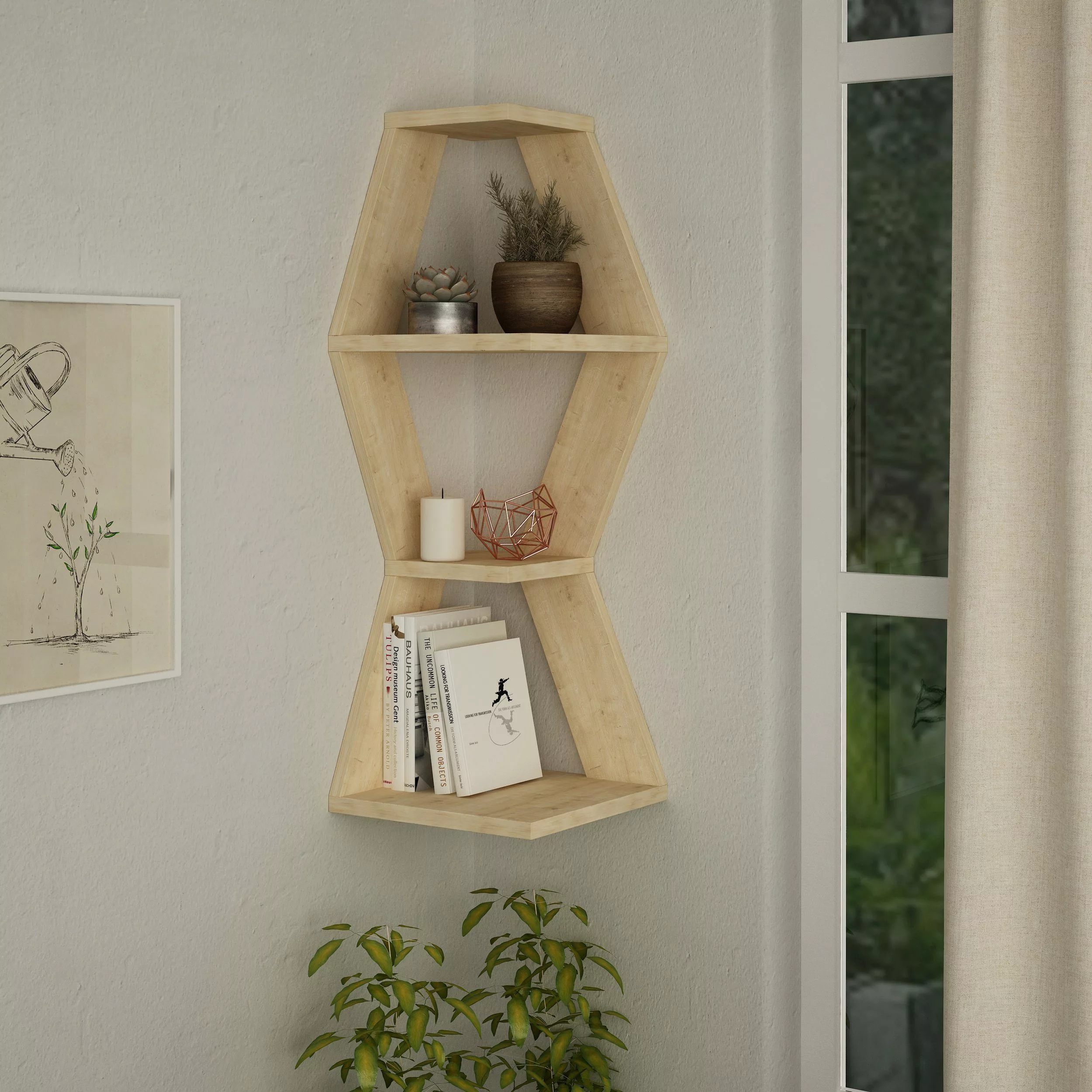 Decortie Eckregal Sablor, Modernes Eck-Wandregal, 30 günstig online kaufen