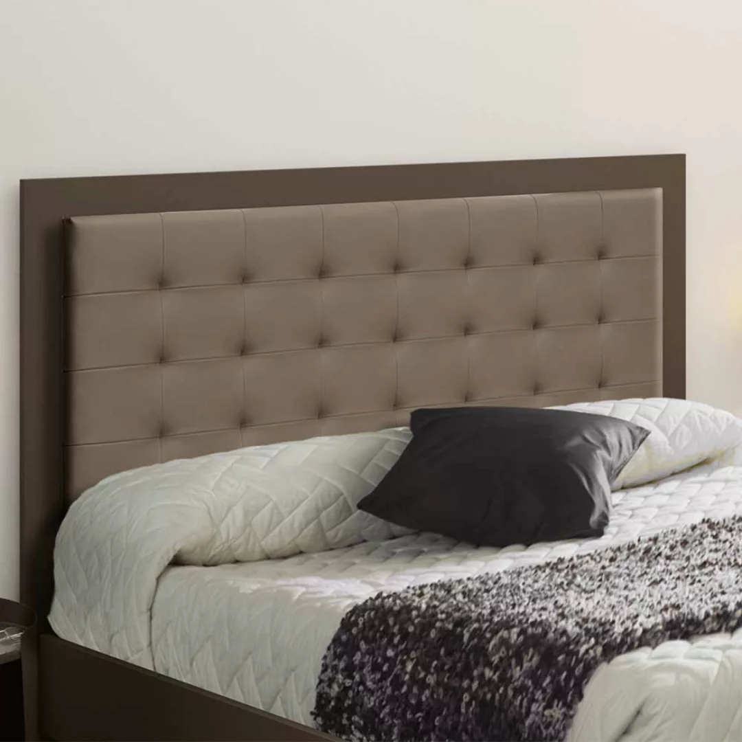 Bett aus Metall mit Polsterkopfteil günstig online kaufen