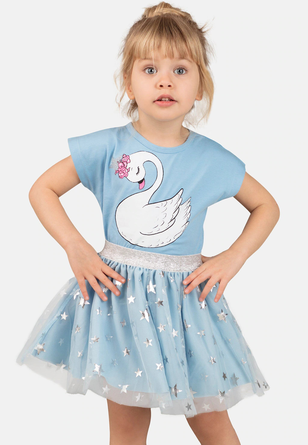 Denokids Cocktailkleid "Swan&Stars", mit Schwanen Print günstig online kaufen