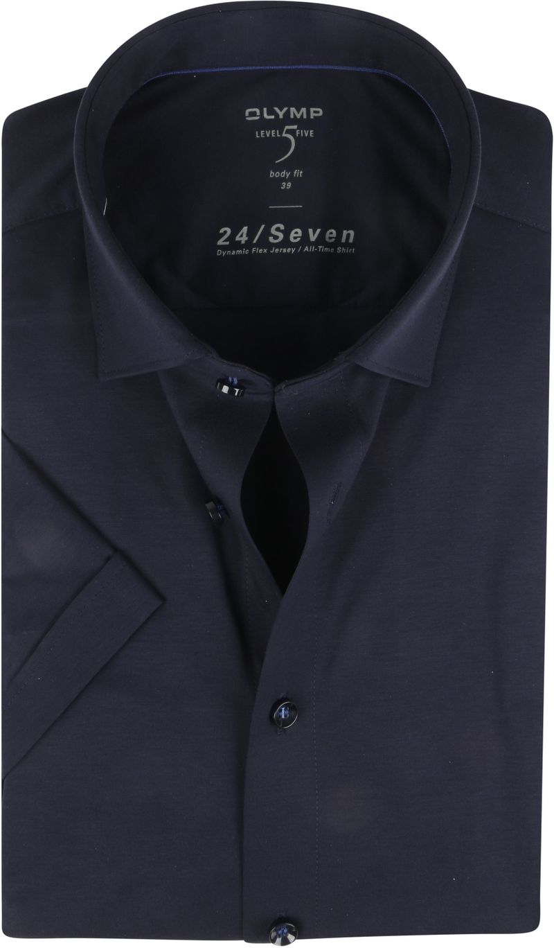 OLYMP Level Five 24/Seven Kurzarm-Hemd, Body Fit, Marineblau - Größe 38 günstig online kaufen