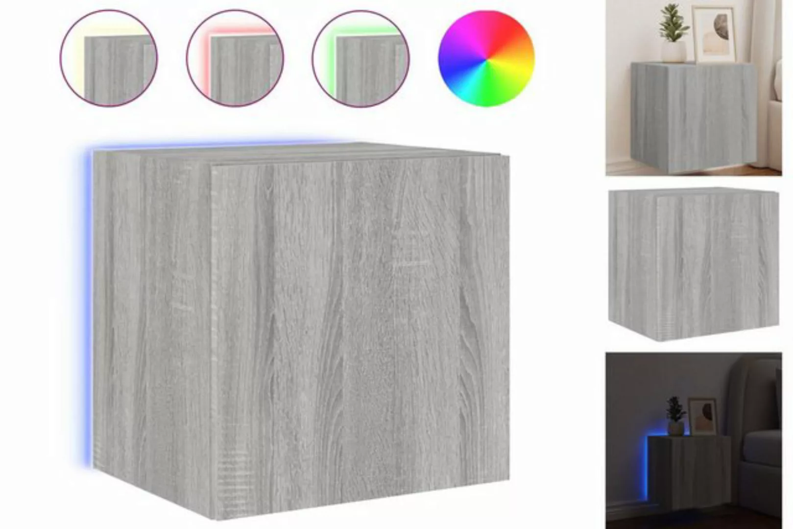 vidaXL Hängeschrank Hängeschrank Wandschrank mit LED-Leuchten Braun Eichen- günstig online kaufen