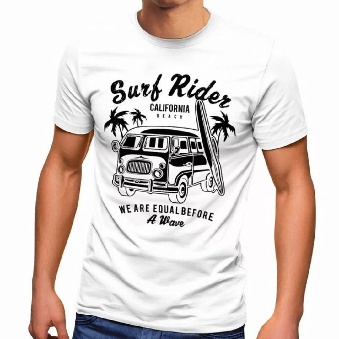 Neverless Print-Shirt Herren T-Shirt Bus Surfing Retro Slim Fit mit Print günstig online kaufen