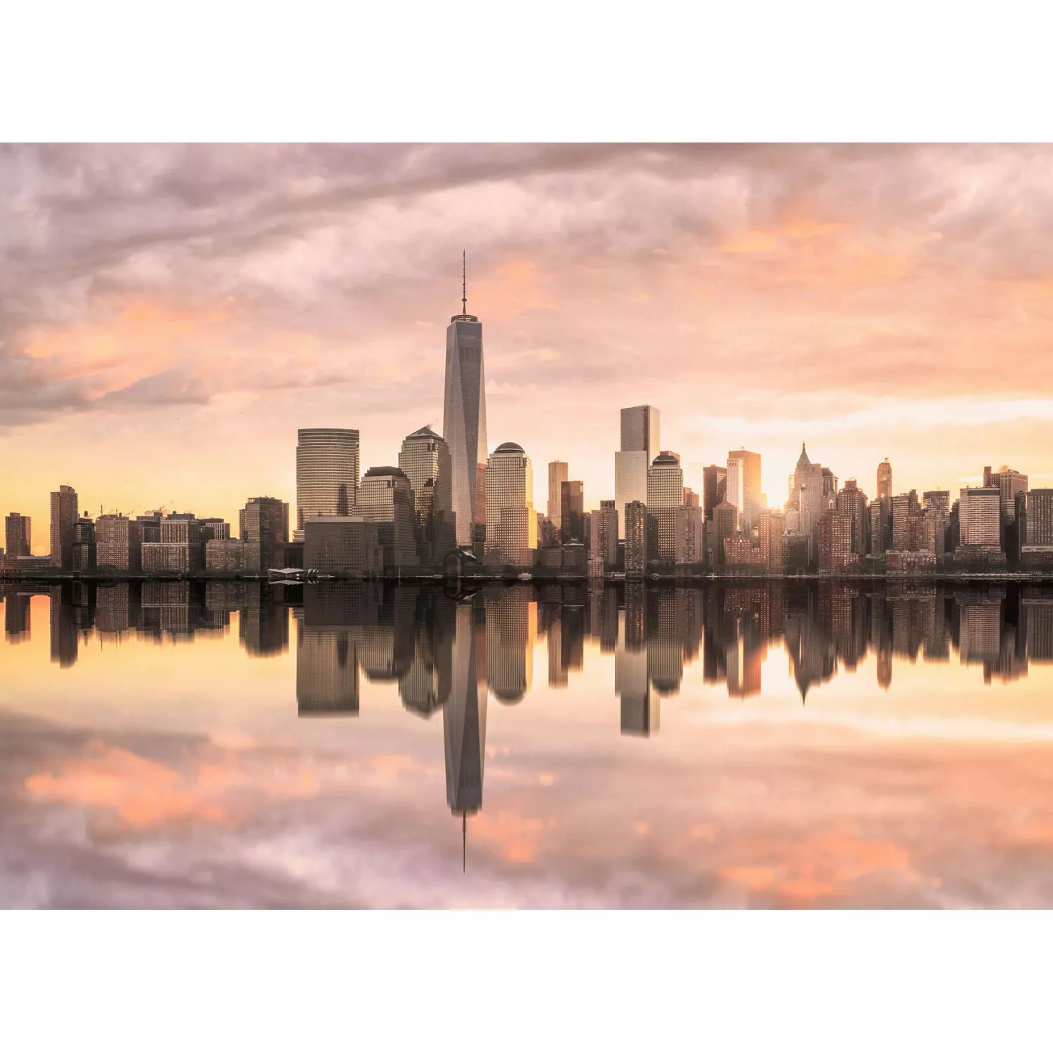 Fototapete New York Skyline Grau Gelb 3,50 m x 2,55 m FSC® günstig online kaufen
