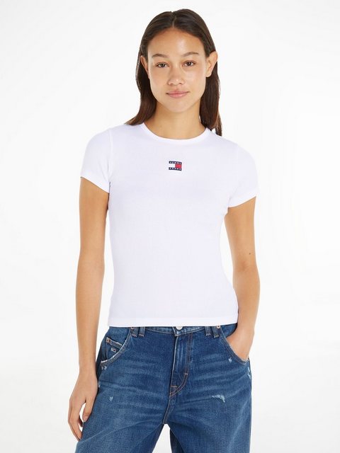 Tommy Jeans T-Shirt TJW SLIM BADGE RIB TEE in Rippoptik günstig online kaufen