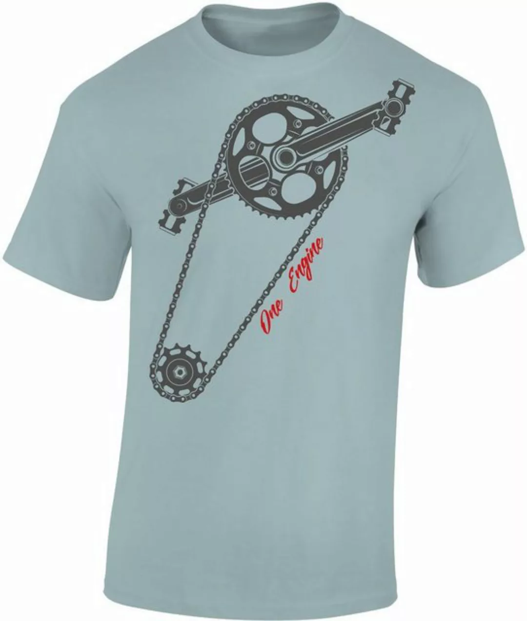 Baddery Print-Shirt Fahrrad T-Shirt: "One Engine", hochwertiger Siebdruck, günstig online kaufen