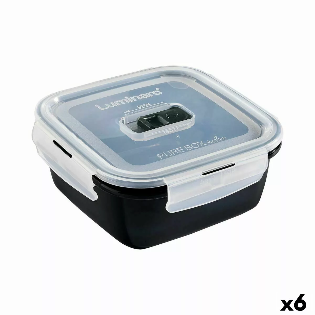 Lunchbox Hermetisch Luminarc Pure Box 760 Ml Schwarz Glas (6 Stück) günstig online kaufen