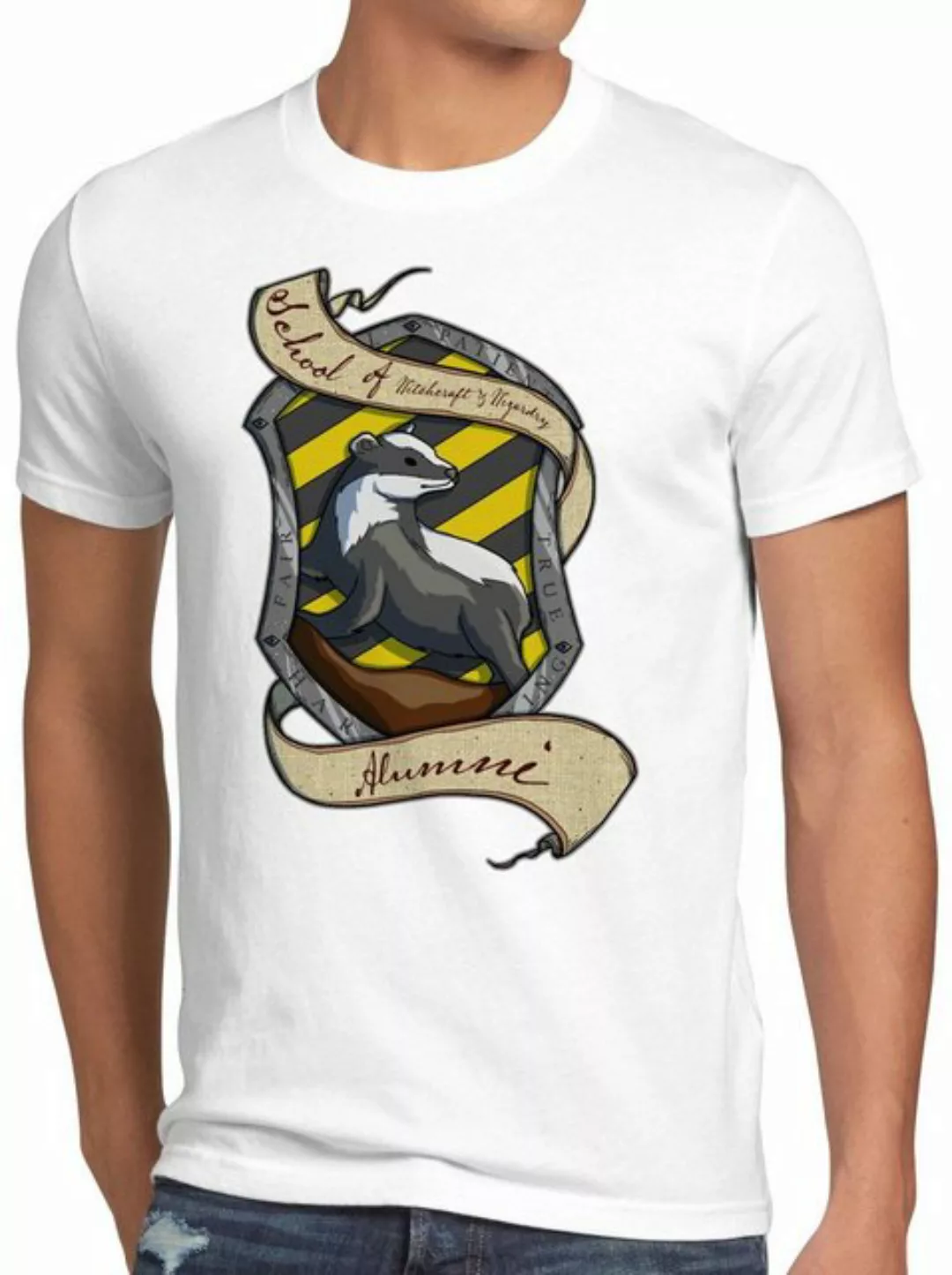 style3 Print-Shirt Herren T-Shirt Haus Dachs Hut schule zauberei erde potte günstig online kaufen